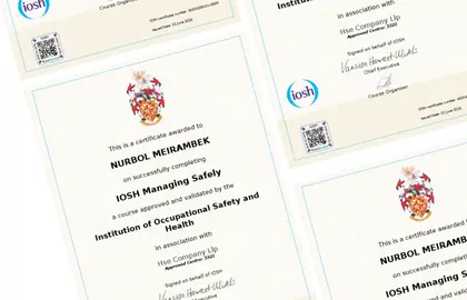 Сертификаты IOSH Managing Safely